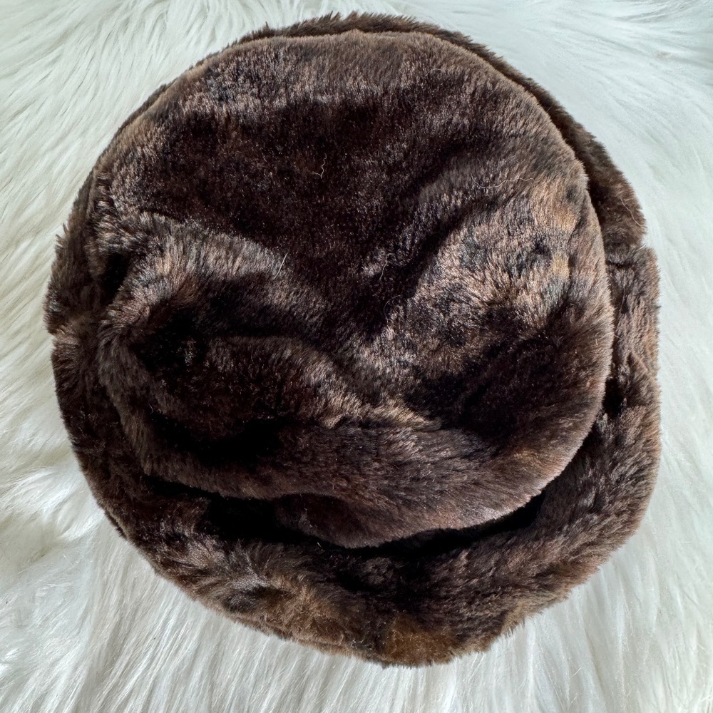 Vintage Brown Faux Fur Hat